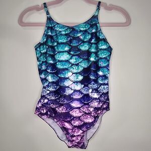 Kids Mermaid Purple and Blue Swimsuit-one-piece